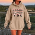 thumbnail image 2 of WILLBEST Sudadera de Mujer, Estilo Casual de Invierno, con Estampado Navideño Del Alfabeto, Cordón Ajustable, Bolsillo y Manga Larga Chica​​, 2 of 4