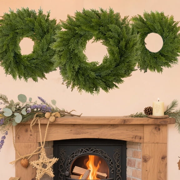 Christmas Wreath, Artificial Pine with Berries, Holiday Decor, Indoor and Outdoor Use, Festive Home Decoration