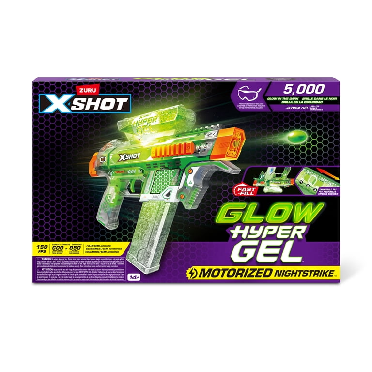 XSHOT, Hyper Gel Glow NightStrike, 5000 Pellets, Glow in Dark Tech