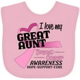 thumbnail image 3 of Inktastic I Love My Great Aunt-breast Cancer Awareness Boys or Girls Baby Bib, 3 of 4