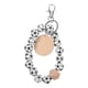 thumbnail image 1 of Llavero de cuentas de madera con forma de balón de fútbol, único llavero de pulsera con dije de chip redondo en blanco para fanáticos del deporte, amantes del fútbol., 1 of 6