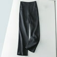 thumbnail image 2 of Admvng Casual Pants for Women Elastic High Waist Slim Cotton Hemp Wide Leg Pants M-3XL, 2 of 3