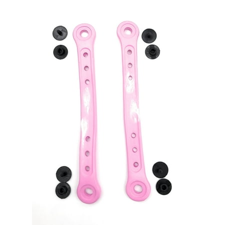 Snappy Shoe Rivets Kid Size Replacement Straps for Clogs also built in Charm Holder and Bonus Rivets (7 3/4 inches pink/white pink/white)