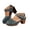 Blue, variant on Women's Low Block Chunky Heels Sandals Closed Round Toe Hollow out Summer Slip on Dress Shoes