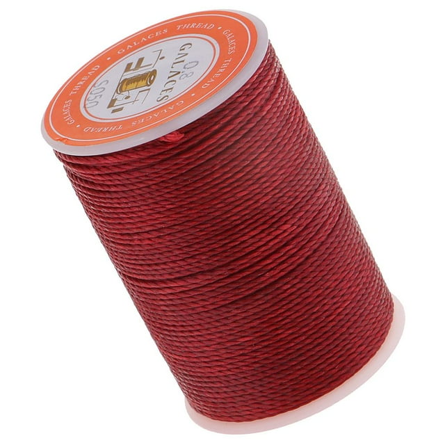 QualitChoice 0.8mm Round Polyester Waxed Thread Sewing Stitching DIY Coffee Craft Deep Red 0.8mm