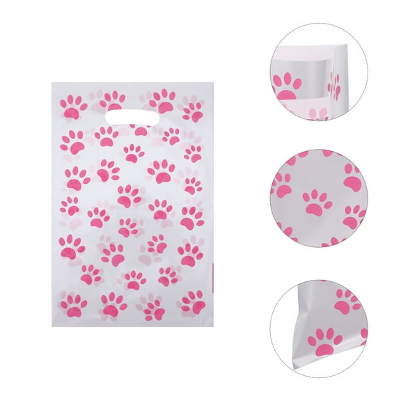 MLINS Dog Paw Print Gift Bags for Party Favors and Treats with Handles Lightweight OPP Material Multi