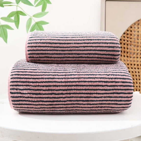 Namzi Towels and Washcloths Sets - 3 Pcs pink Dark Towels, 35*75cm/13.78*29.53in Soft Coral Fleece Bathroom Towel Set, Absorbent Towels for Home Bathroom Daily Use.
