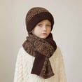thumbnail image 2 of Edvintorg 1-11 Years Kids Winter Beanie Hat Cute Warm Knit Thick Ski Cap and Scarf Set for Girls Boys Children's Hat, 2 of 3