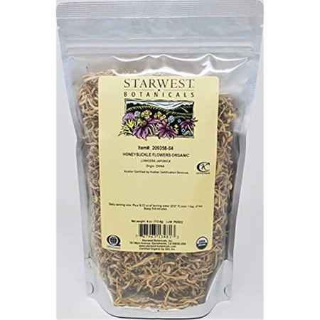 Starwest Botanicals Organic Honeysuckle Flowers, 4 Ounces