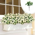 thumbnail image 3 of Topboutique Artificial Flowers for Outdoor Fake Silk Rhododendron Decorative Faux Flower Fake Floral Bouquet UV Resistant Look Real Flower for Wedding Festival Home Office Supply - White,5 Bundles, 3 of 6