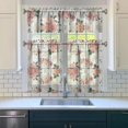 thumbnail image 3 of Pioneer Kitchen Curtains and Valance Set 36 Inch Tier Vintage Pink Floral 3 Pieces Set Dining Room Small Curtain Drapes Cafe Curtains Valance for Home Decor Rod Pocket, 3 of 6