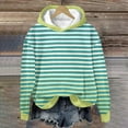 thumbnail image 2 of XFLWAM Womens Oversized Hoodies Pullover Striped Printing Sweatshirts Fall Long Sleeve Tops Trendy Loose Fit Outfits Mint Green M, 2 of 4