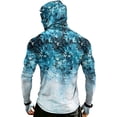 thumbnail image 4 of Fishing Hooded Shirts for Men with Mask Long Sleeve Sun Protection Breathable Summer Casual Camo Hoodies, S, 4 of 9