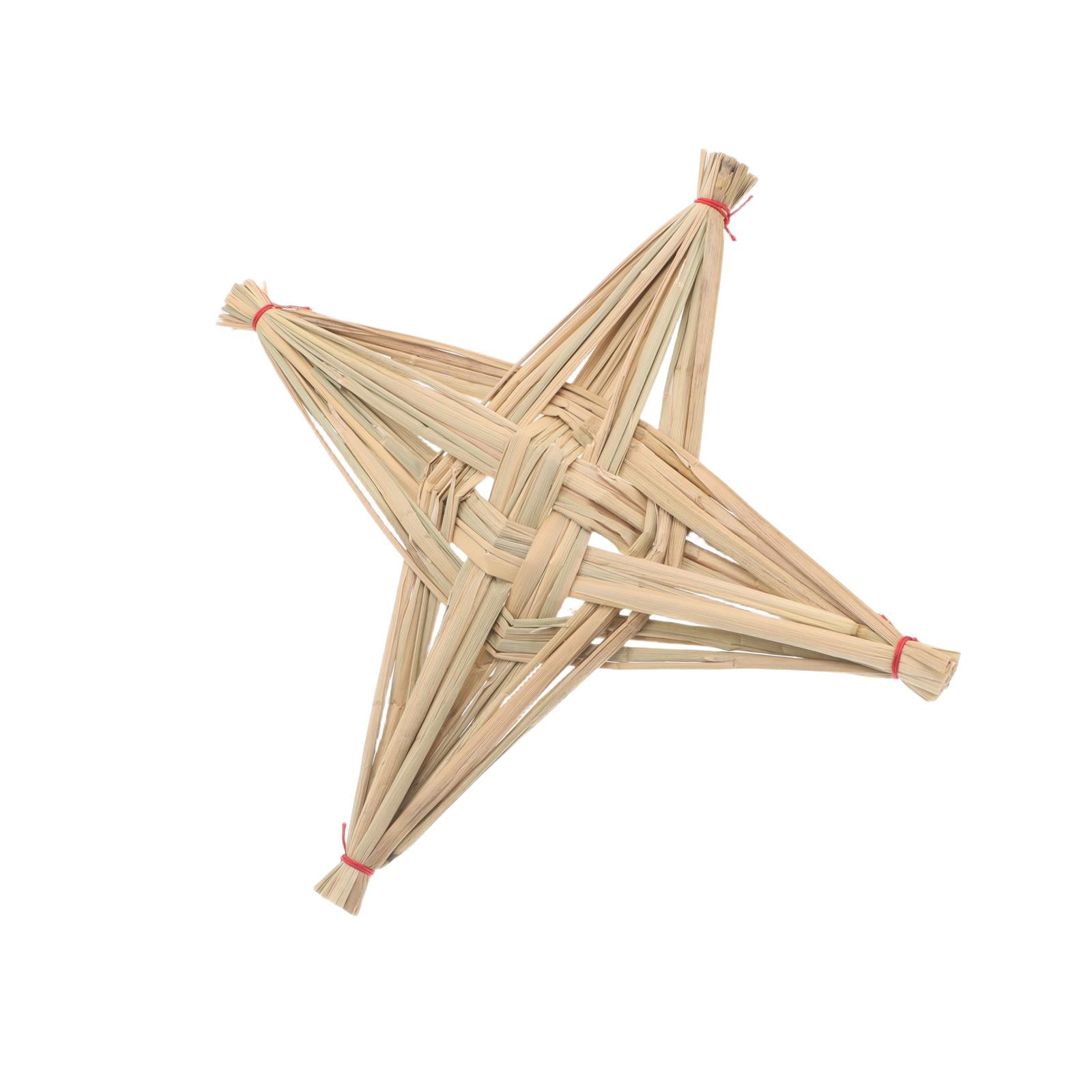 IMIKEYA Rustic Light Yellow Straw Christian Cross for Catholic Home Wall Blessing Decoration