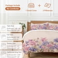 thumbnail image 6 of 3 Piece Pink Blue Spring Floral Duvet Cover Set Queen Size,Microfiber Comforter/Quilt Cover with Corner Ties and 2 Pillowcases,Rustic Summer Flower Botanical All Season Bedding with Zipper Closure, 6 of 8