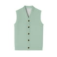 thumbnail image 7 of Resicozy Men's Sleeveless Sweater Vest V-Neck Casual Knit Button Down Solid Color Cardigan Vest Light Green 3XL, 7 of 7