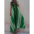 thumbnail image 2 of Vestido de verano de retazos sin espalda para mujer, maxivestido estampado con cuello de pico, ajustado, sin mangas, Vintage, para fiesta y Club, 2023, 2 of 4