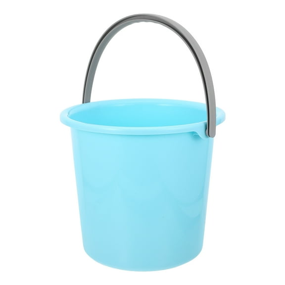 Hytrove Blue Plastic Bucket with Handle for Storage Use Portable Large Capacity Water Container for Home