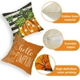 thumbnail image 5 of Thanksgiving Fall Pumpkin Maple Leaf Decorative Throw Pillow Covers 16 x 16 Set of 4, Autumn Harvest Buffalo Plaid Check Stripes Cushion Case Decor, Farmhouse Orange Home Sofa Couch Decoration, 5 of 5
