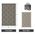 thumbnail image 2 of KUETH 5'x 8'Outdoor Waterproof Rug Camping Mat Patio Geometric Carpet,Black & Beige, 2 of 5