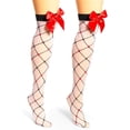 thumbnail image 4 of Women's Thigh-High Stockings, Hearts and Bow Sheer Pantyhose (One Size, 2 Pairs), 4 of 8