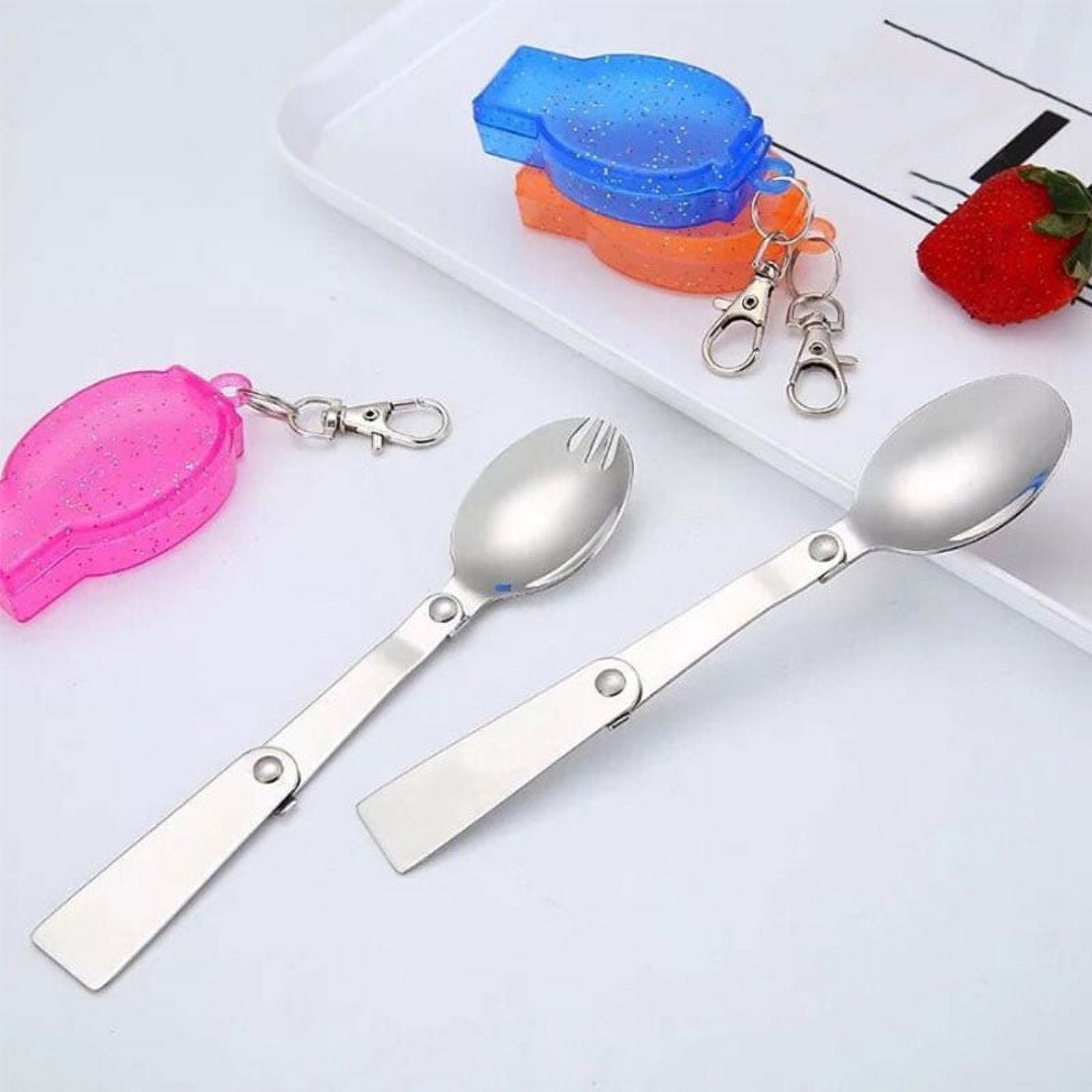 2pcs Folding Spoons for THERMOS FUNTAINER Food Jar 16 Oz, Spoon Replacement  Staninless Steel Foldable Spoon Folding Metal Spoon Metal Serving Spoon