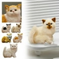thumbnail image 6 of Furry Kitten Figurine - Realistic Stuffed Cat Decor for Desk, Car & Shelf - Handcrafted Collectible Animal Replica with Synthetic - Photo Prop, 6 of 6