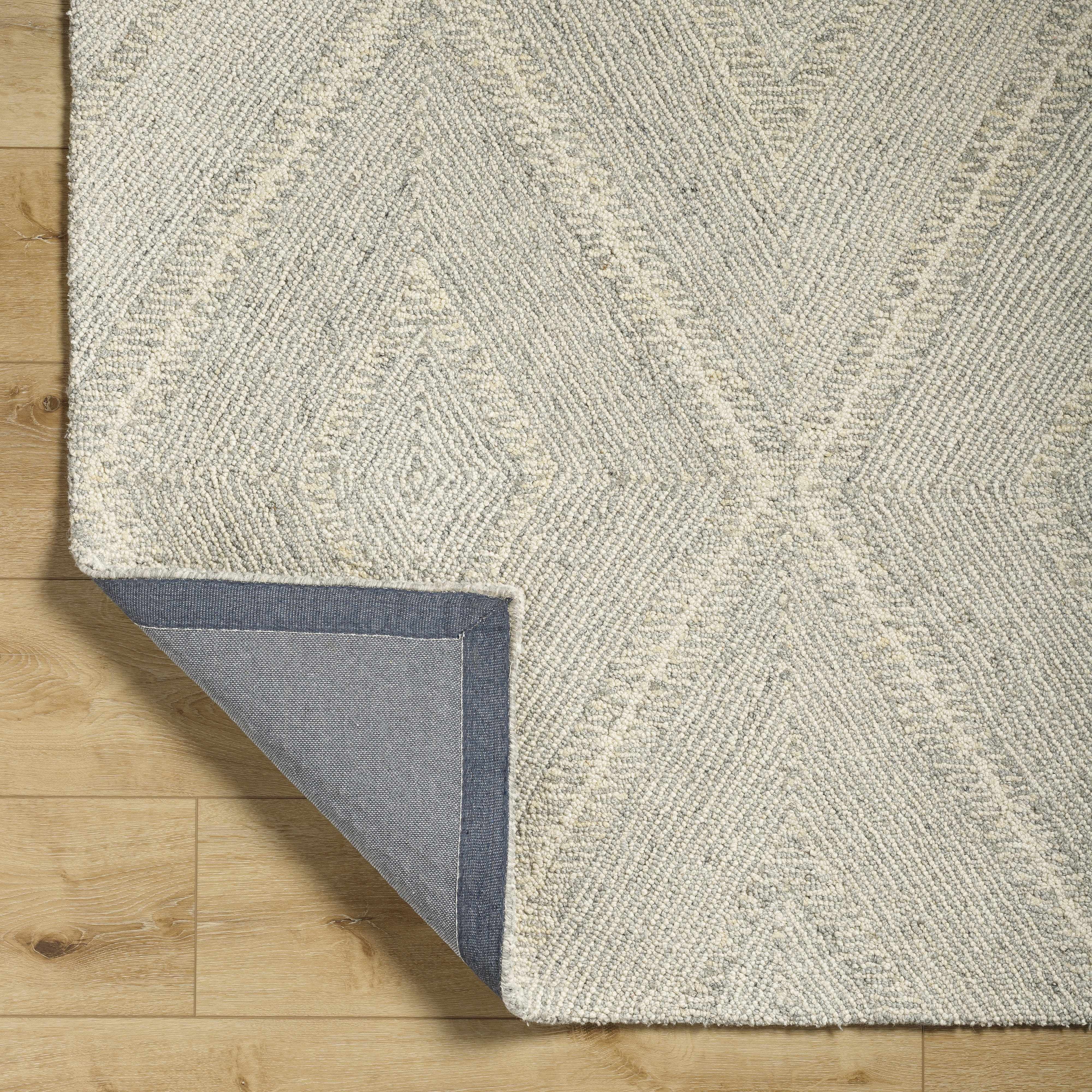 Hauteloom Alick Boho Diamond Hand Tufted Wool Natural Fiber Soft Large Area Rug - Traditional Trellis Carpet for Living Room, Bedroom, Dining Room - Cream, Sage - 8' x 10' (8x10 Area Rug)