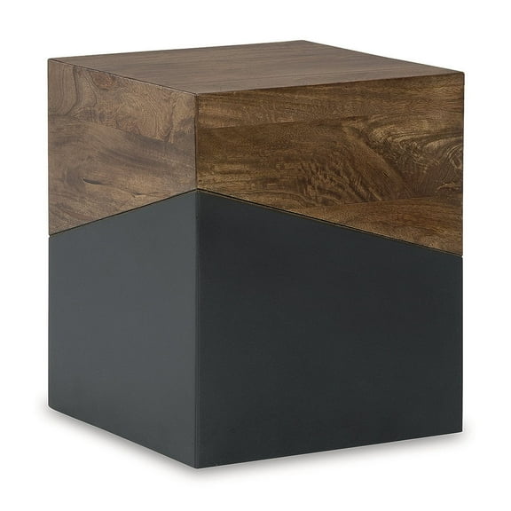 Signature Design by Ashley Contemporary Trailbend Accent Table  Brown/Gunmetal