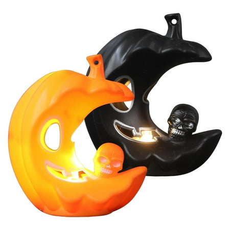 

LED Crescent Pumpkin Light Halloween Light up Party Ornament