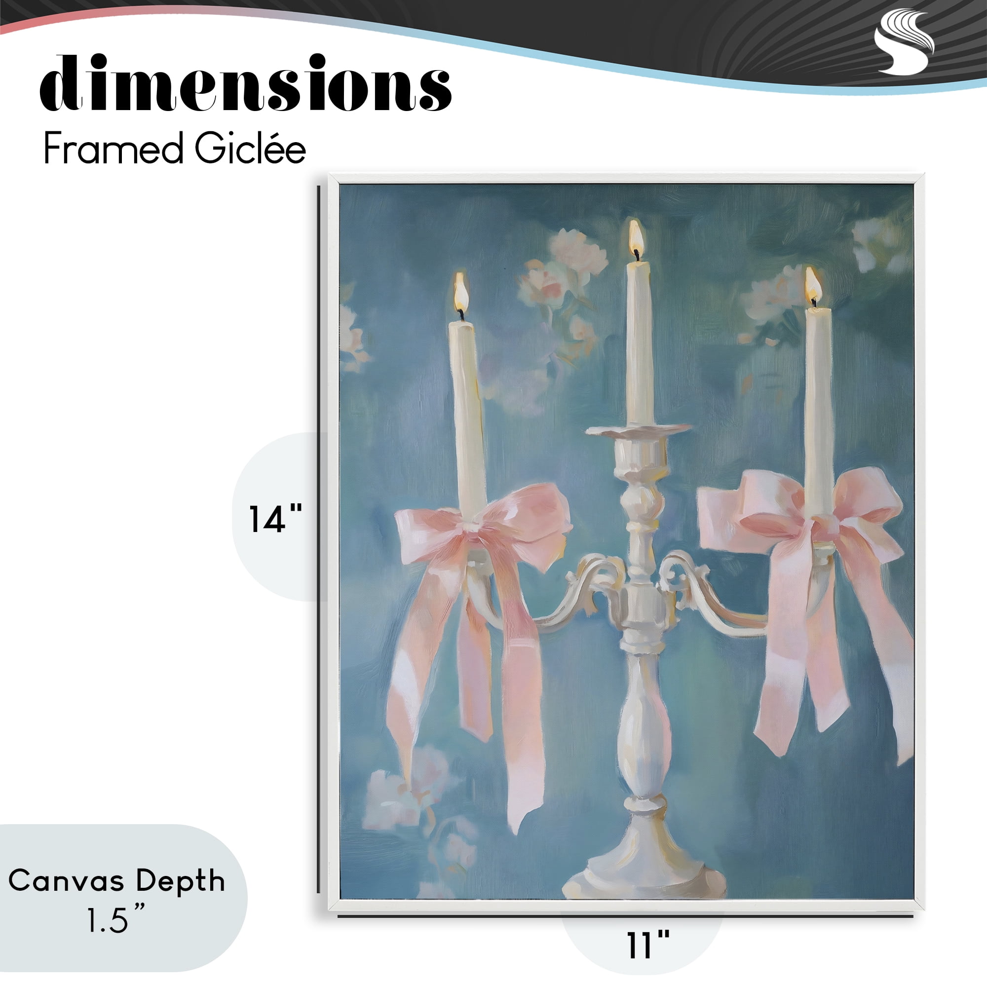 Stupell Industries Elegant Coquette Candelabra White Framed Giclee Art, design by The Prints Vibe