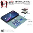 thumbnail image 3 of Premium RFID Blocking Wallet Case for Motorola Moto G45 5G with 3 Card Slots & Stand Green, 3 of 5
