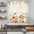thumbnail image 4 of Vintage Floral Semi Sheer Curtains Drapes for Living Room, Bedroom, French Doors Window 96 Inches Long, Spring Flowers Eucalyptus Leaves Rod Pocket Chiffon Curtain Drapery Voile Draperies Panel, 4 of 8