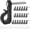 Black, variant on Minzimin Screw Hooks for Outdoor String Light,  Q-Hanger Wall Hooks with Stainless Steel Phillips Screw for Christmas and New Year Party Outdoor Easy Release Wire and Fairy Led Lights, 20/30/40PCS