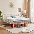 thumbnail image 4 of VECELO King Size Metal Bed Frame with Headboard and Footboard, White, 4 of 9