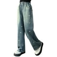 thumbnail image 6 of XXWXYD Clearence Girls Baggy Wide Leg Jeans Elastic Waist Casual Washed Denim Pants Girls Korean Style Middle And Large Children's Stylish Jeans Pants Age 5-14Y, 6 of 9
