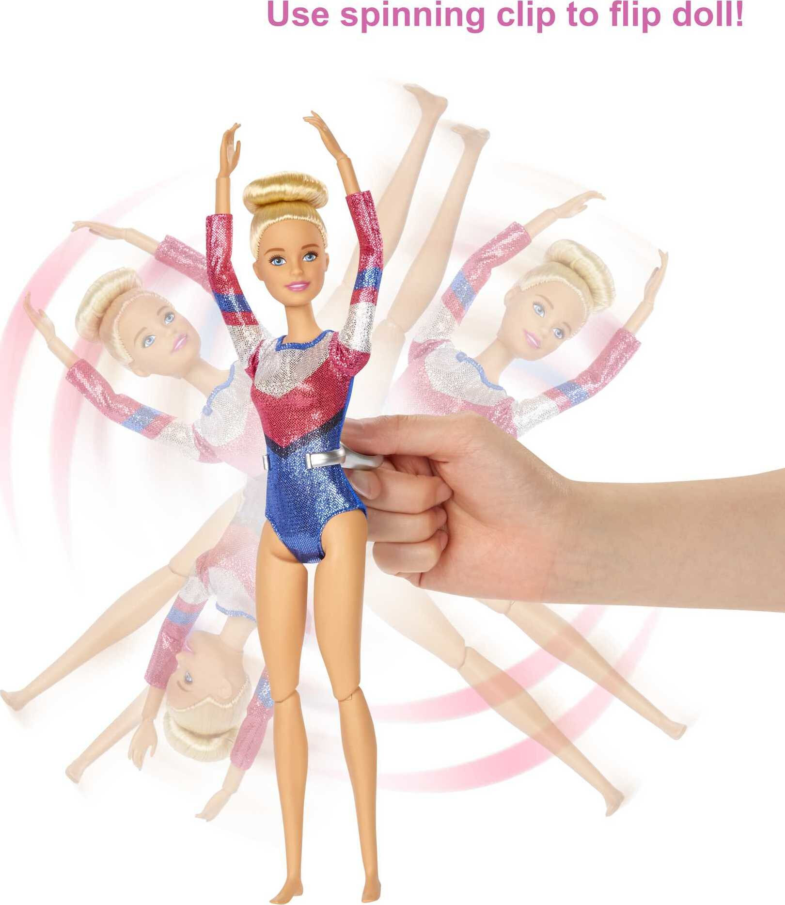 Barbie Gymnastics Playset with Blonde Doll and 15+ Accessories, Twirling Gymnast Toy with Balance Beam - image 5 of 6
