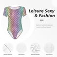 thumbnail image 5 of Picia Rainbow Peacock Feathers Womens One Piece Swimsuits Modest Tummy Control Bathing Suits Lace Up Slimming Swim Suit-Small, 5 of 9