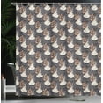 thumbnail image 3 of Ambesonne Tropical Shower Curtain, Flowers Foliage Vintage, 69"Wx84"L, Pale Taupe and Dark Purple, 3 of 4