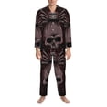 thumbnail image 3 of Hirioo Spider with Skull for Men's Pajama Sets 2 Piece Pjs Men's Long-Sleeved Pajama Set Button Down Sleepwear,S-XXL-X-Large, 3 of 7