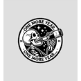 thumbnail image 2 of Skeleton Drinking Wine One More Year Women's Vivid White Crew Neck Short Sleeve Crop Tee-Medium, 2 of 6