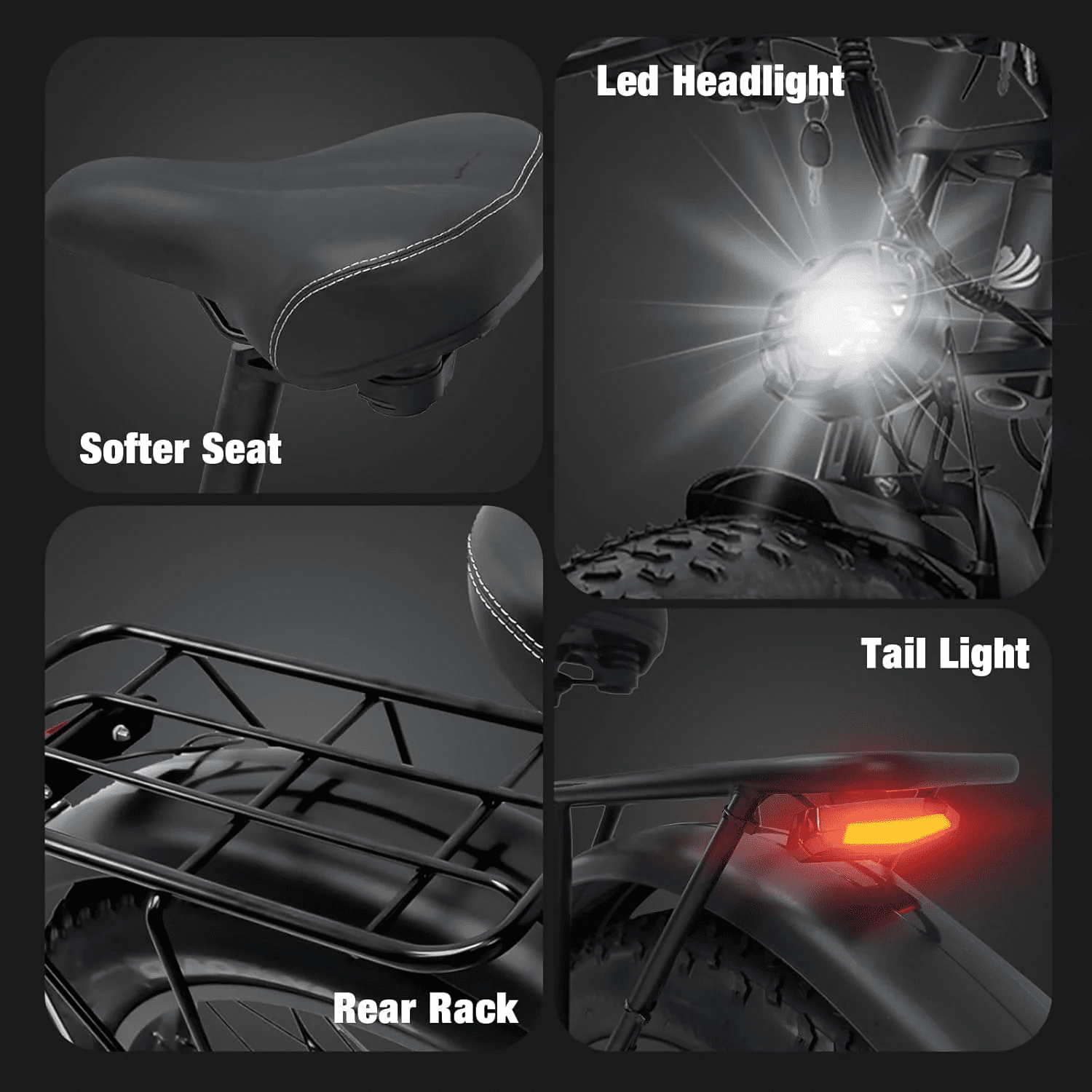 Electric Dirt Bike, 5000W Peak 52V 25AH Dual Motor Ebike for Adult,40-45MPH E - Bicycle with 24" Fat Tire All Terrain, Full Suspension & Hydraulic Disc Brake, 7-Speed Long Range