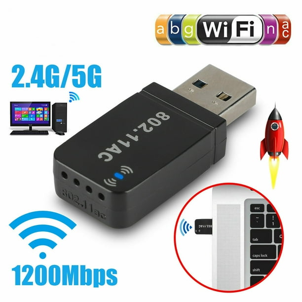 Usb Wifi Adapter 10mbps Usb 3 0 Wireless Network Wifi Dongle For Pc Desktop Laptop Mac Dual Band 2 4g 5g 802 11ac Support Windows 10 8 8 1 7 Vista Xp Walmart Com Walmart Com