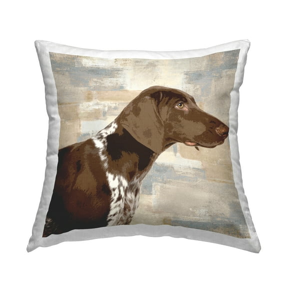 Stupell Industries Pointer Dog Side Portrait Soft Cross Hatch Pattern Country Brown,18 x 7 x 18 Decorative Pillows