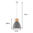 thumbnail image 7 of FSLiving 3-Lights J-Type Track Lights Dimmable Track Mount Pendant Lighting Fixtures w/ Macaron Aluminum Shade Customizable - Bulb Not Included (Grey), 7 of 7
