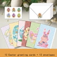 thumbnail image 4 of 12 Pack Easter Cards With Envelopes & Stickers Happy Easter Greeting Cards Bunny Card For Classroom Exchange Spring Colorful Eggs Bunny Blank Card Holiday, 4 of 4