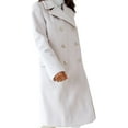 thumbnail image 1 of LinYooLi Women's Notch Lapel Double Breasted Pea Coat Winter Casual Wool Blend Overcoat Long Shacket Jacket, 1 of 4