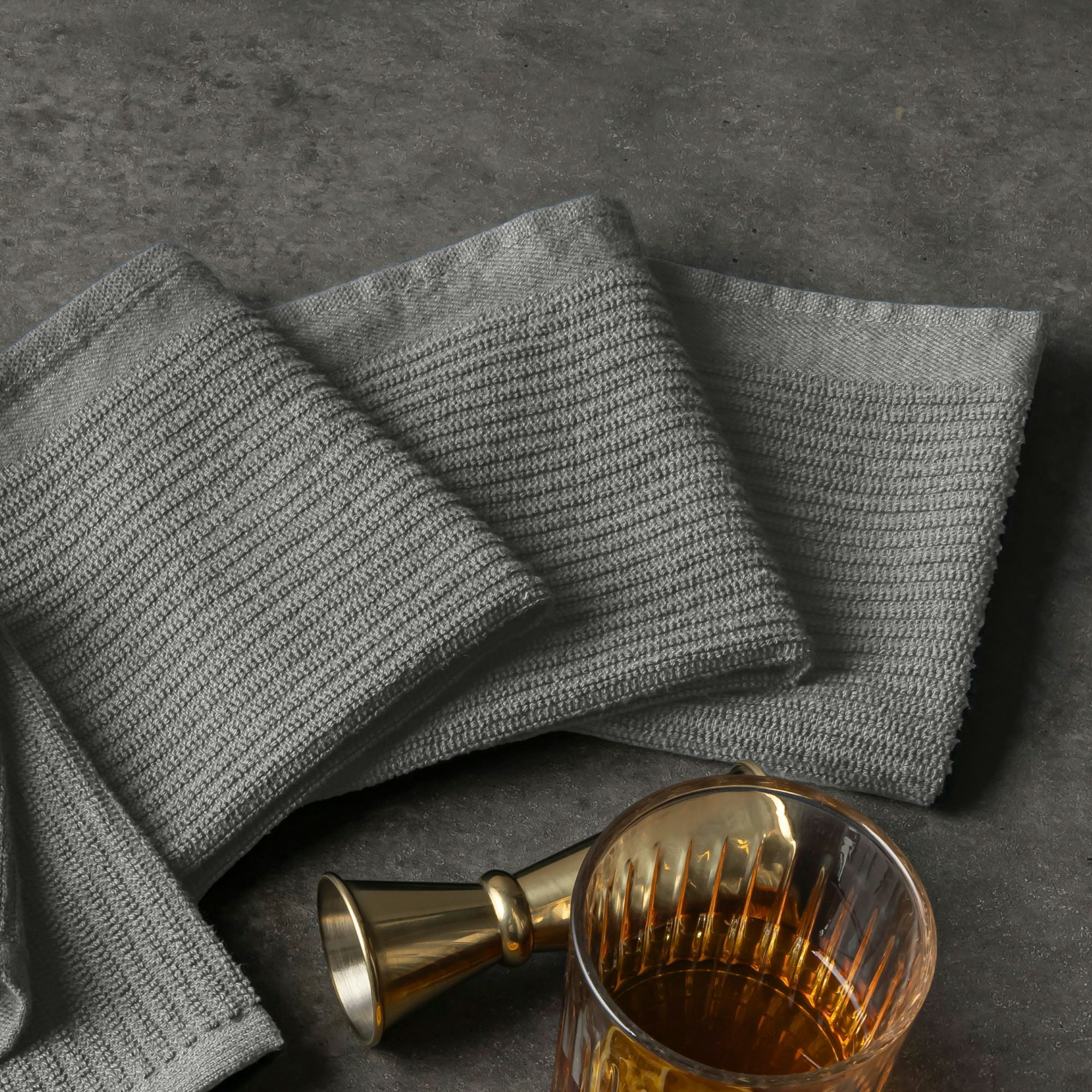 (3 pack) Thyme & Table Bar Mop Dish Cloth, Gray, 4 Pack Set