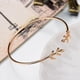 thumbnail image 5 of EeaseMX Brazalete de alambre abierto con diseño de rama de olivo, ajustable, para mujer (dorado), 5 of 7