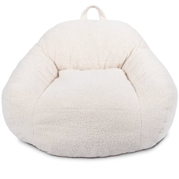 Big Joe Cloudberry Kids Foam-Filled Bean Bag Chair, Icing Teddy Boucle